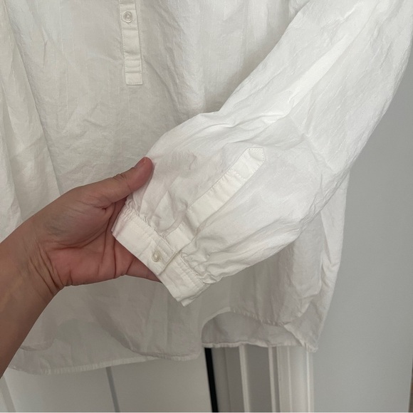 NWOT Nili Lotan Neville Cotton Long-Sleeve Blouse white top button front - Picture 6 of 7